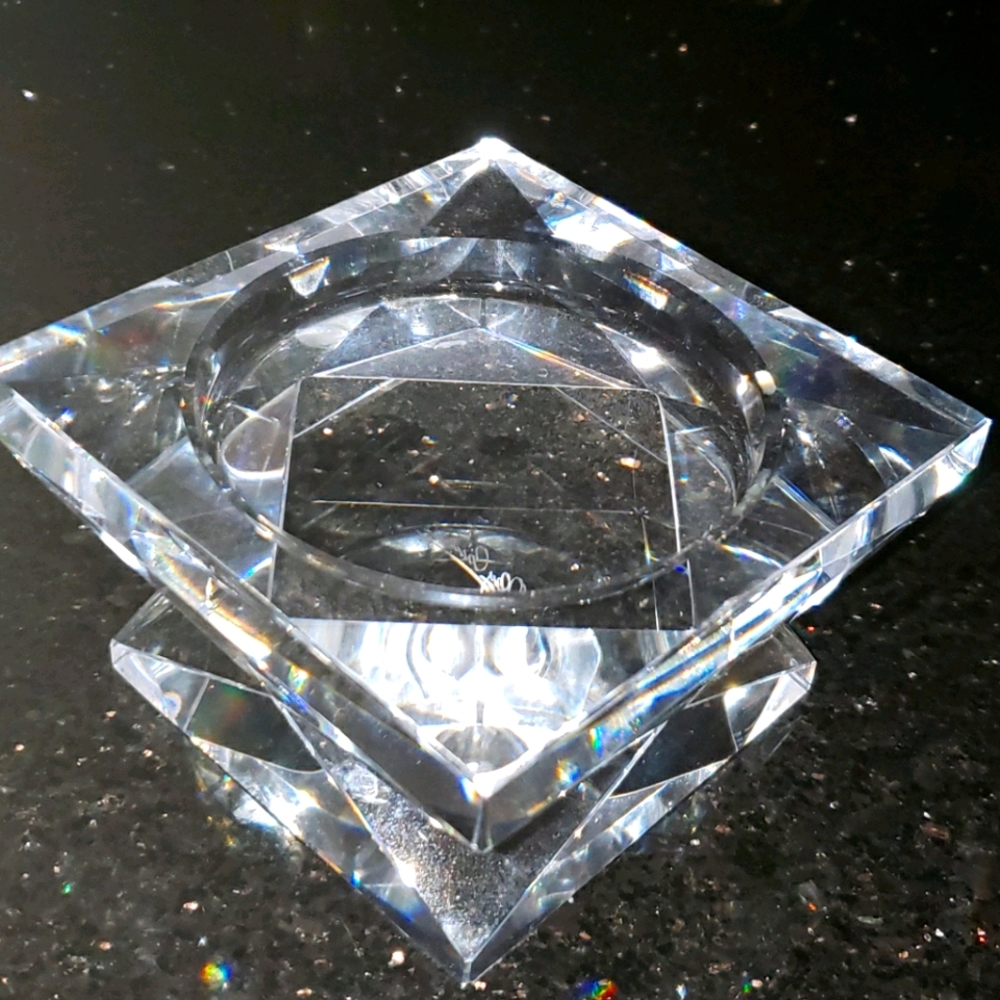 Oleg Cassini square crystal candle holder